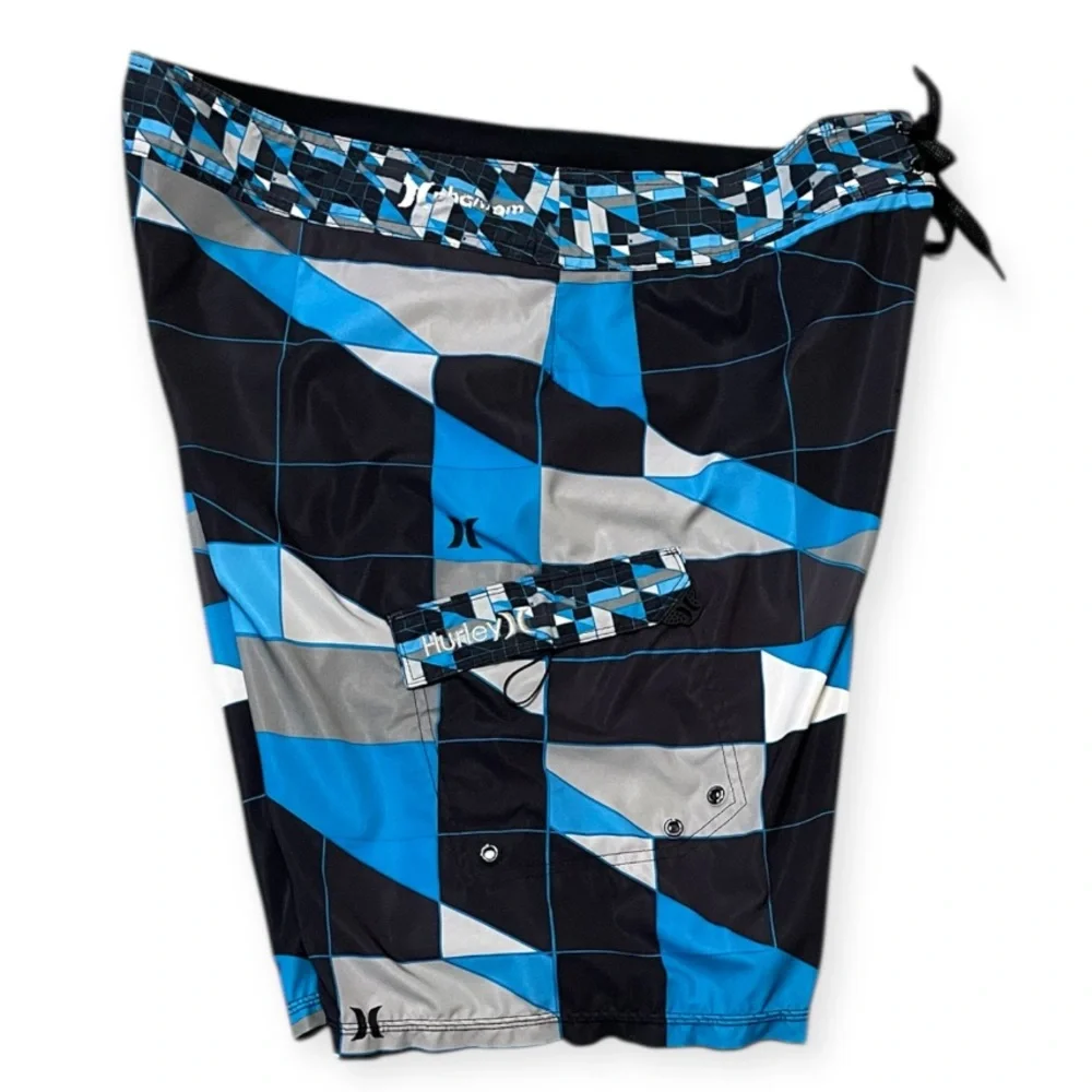 Men's Hurley Phantom Boardshorts Blue Black Size 38 Surf Beach Swim Trunks